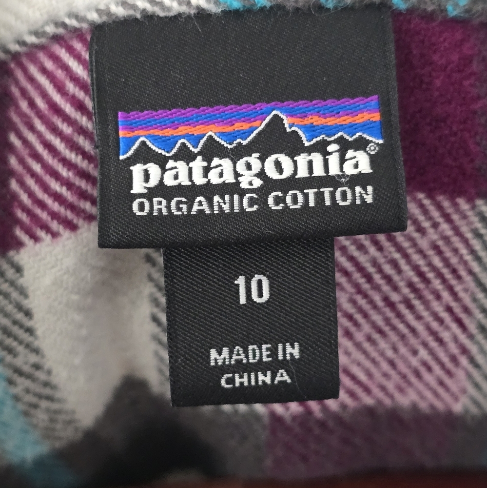 Patagonia Plaid Long Sleeve Button down Shirt  Size 10 - Picture 3 of 5